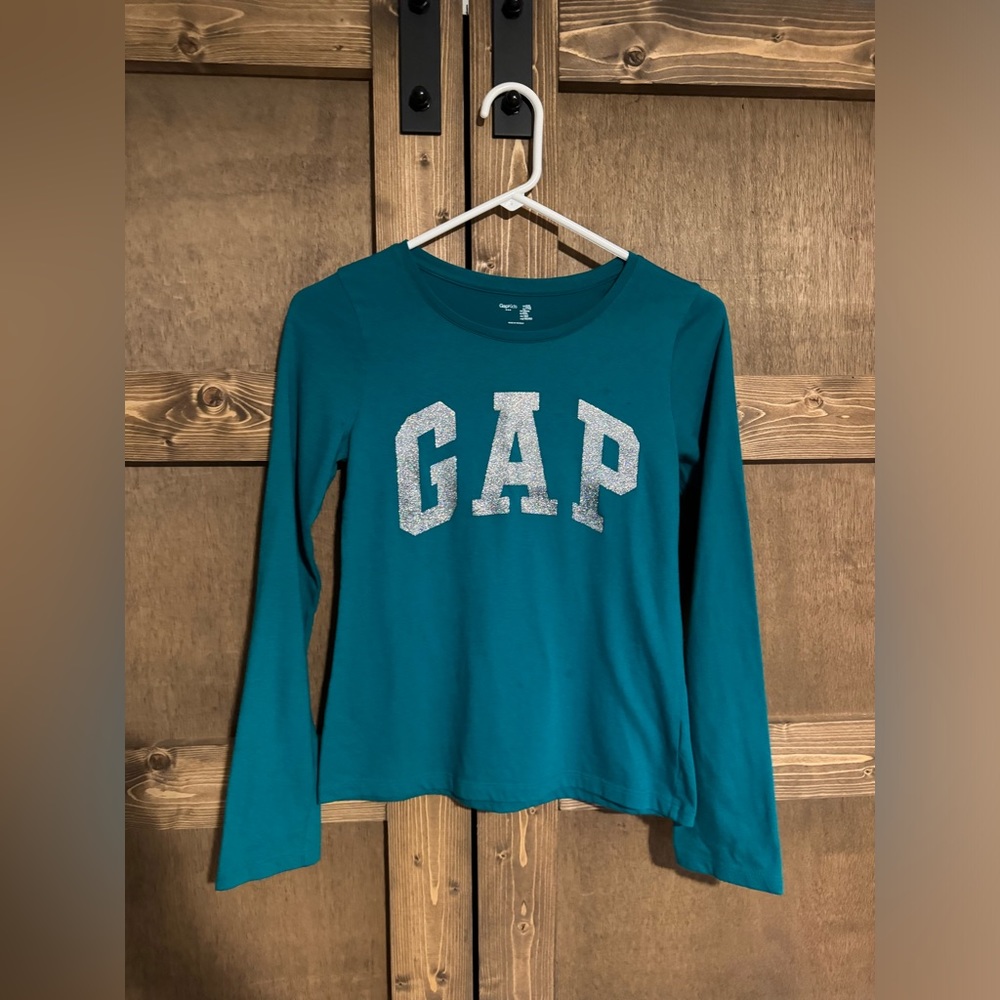 Gap kids long sleeve teal shirt